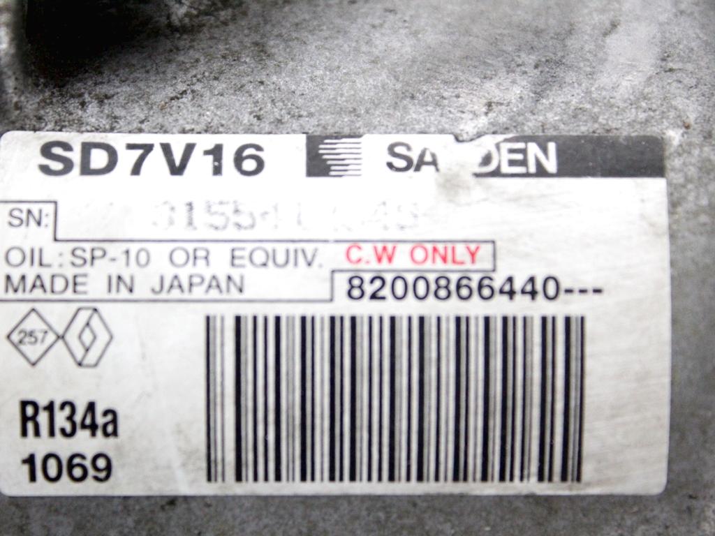 KOMPRESOR KLIME  OEM N. 8200866440 ORIGINAL REZERVNI DEL DACIA SANDERO MK1 (2008 - 2012) BENZINA/GPL LETNIK 2010