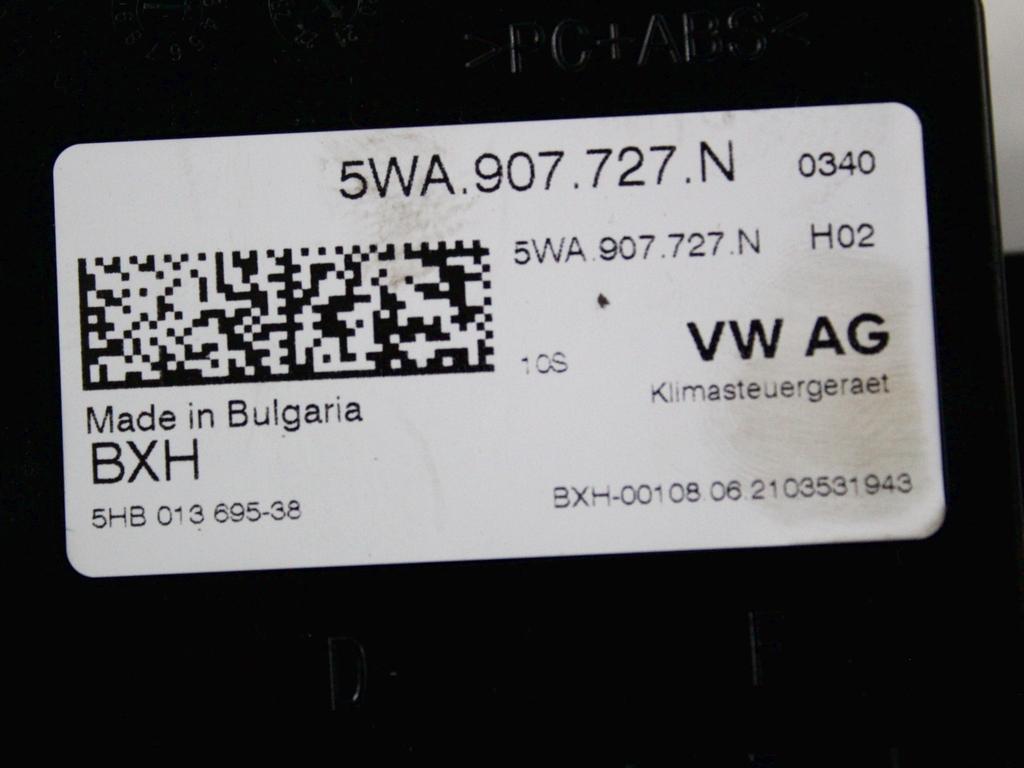 NADZOR KLIMATSKE NAPRAVE OEM N. 5WA907727N ORIGINAL REZERVNI DEL VOLKSWAGEN GOLF VIII CD1 MK8 (DAL 2019)DIESEL LETNIK 2021