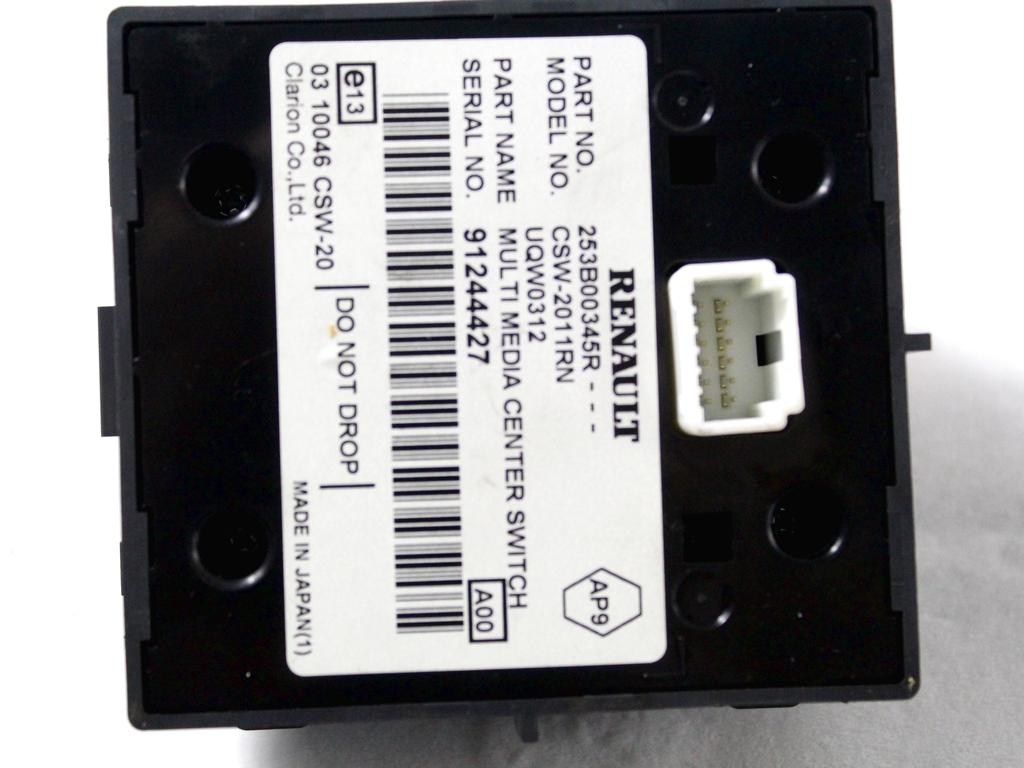 CELNA ENOTA ZA UPRAVLJANJE RADIA/NAVIGACIJ OEM N. 253B00345R ORIGINAL REZERVNI DEL RENAULT MEGANE MK3 BZ0/1 B3 DZ0/1 KZ0/1 BER/SPORTOUR/ESTATE (2009 - 2015) DIESEL LETNIK 2010
