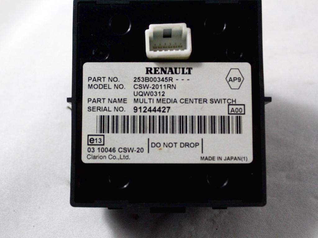 CELNA ENOTA ZA UPRAVLJANJE RADIA/NAVIGACIJ OEM N. 253B00345R ORIGINAL REZERVNI DEL RENAULT MEGANE MK3 BZ0/1 B3 DZ0/1 KZ0/1 BER/SPORTOUR/ESTATE (2009 - 2015) DIESEL LETNIK 2010