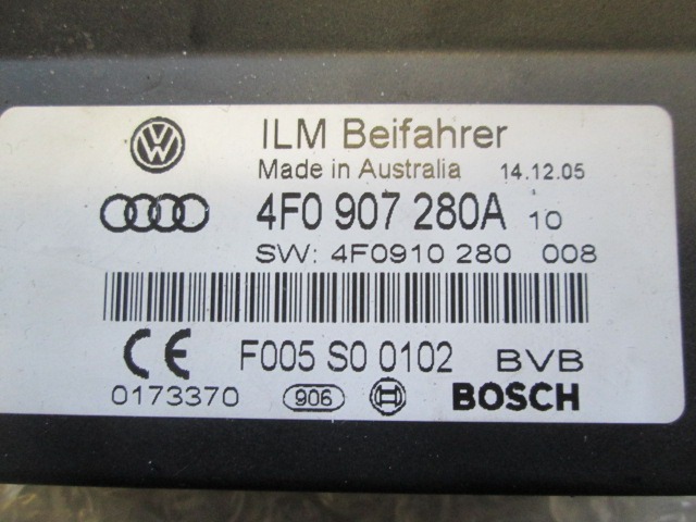 RACUNALNIK MOTORJA/REM OEM N. 4F0907280A ORIGINAL REZERVNI DEL AUDI A6 C6 4F2 4FH 4F5 BER/SW/ALLROAD (07/2004 - 10/2008) DIESEL LETNIK 2006