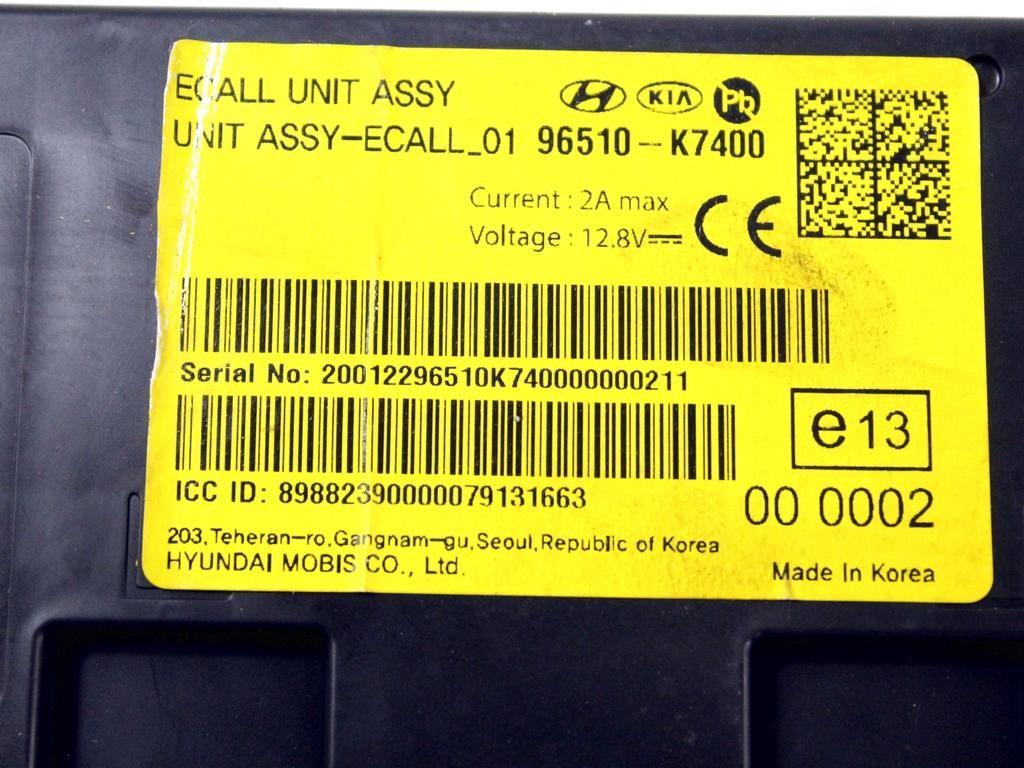 RACUNALNIK TELEFONA  OEM N. 96510-K7400 ORIGINAL REZERVNI DEL HYUNDAI I10 AC3 MK3 (DAL 2019)BENZINA LETNIK 2020