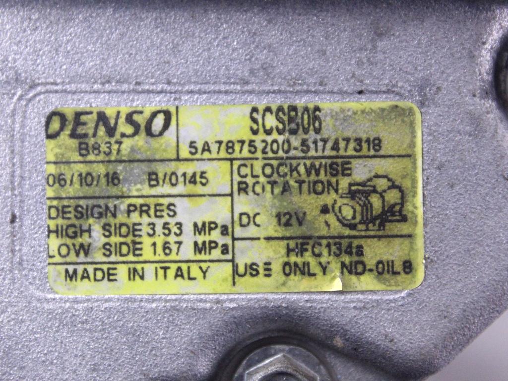 KOMPRESOR KLIME  OEM N. 51747318 ORIGINAL REZERVNI DEL FIAT PUNTO 188 MK2 R (2003 - 2011) BENZINA LETNIK 2006