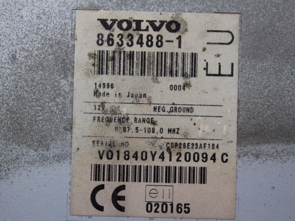 KRMILNA ENOTA NAVIGACIJSKE ENOTE OEM N. 8633488 ORIGINAL REZERVNI DEL VOLVO V70 MK2 285 (2000 - 2007) DIESEL LETNIK 2000