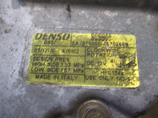 KOMPRESOR KLIME  OEM N. 46782669 ORIGINAL REZERVNI DEL LANCIA Y YPSILON 843 (2003-2006) BENZINA LETNIK 2004