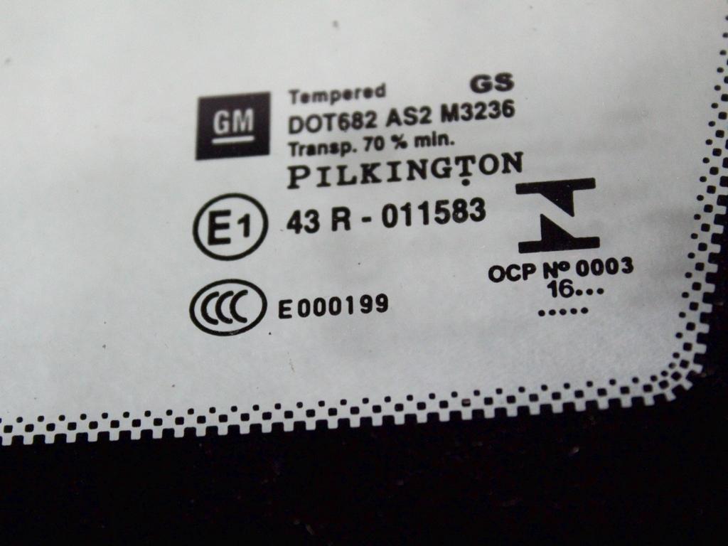 FIKSNO OKNO DESNO OEM N. 39082630 ORIGINAL REZERVNI DEL OPEL ASTRA K B16 5P/3P/SW (2015 - 2021)DIESEL LETNIK 2017