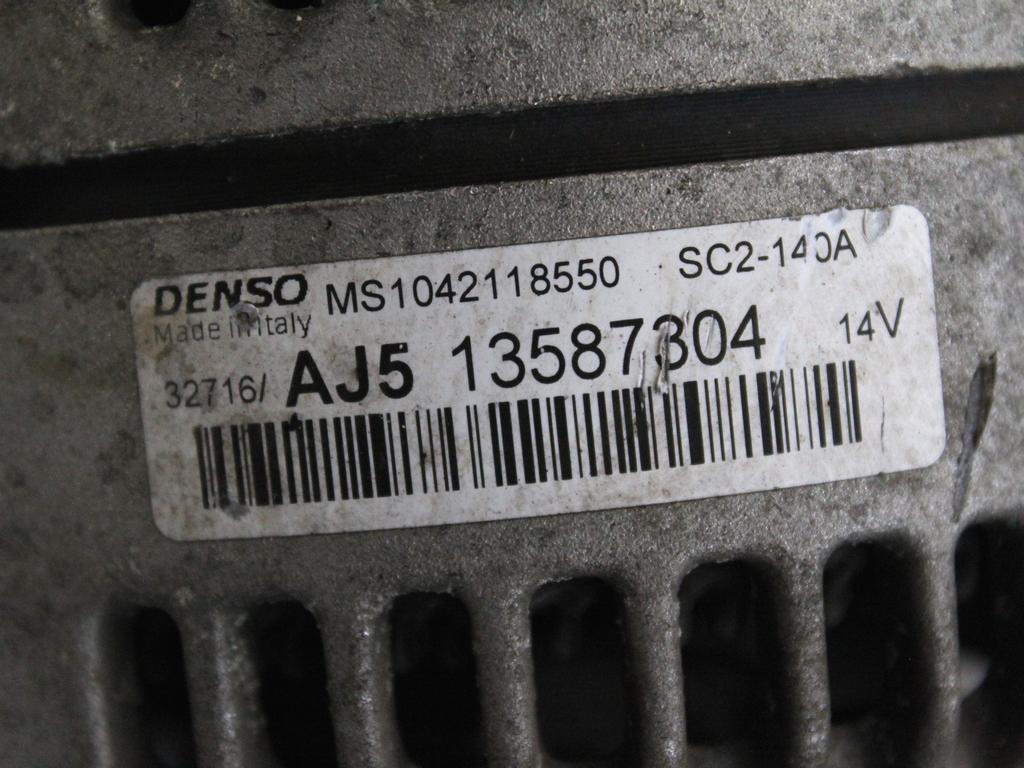 ALTERNATOR OEM N. 13587304 ORIGINAL REZERVNI DEL OPEL ASTRA K B16 5P/3P/SW (2015 - 2021)DIESEL LETNIK 2017