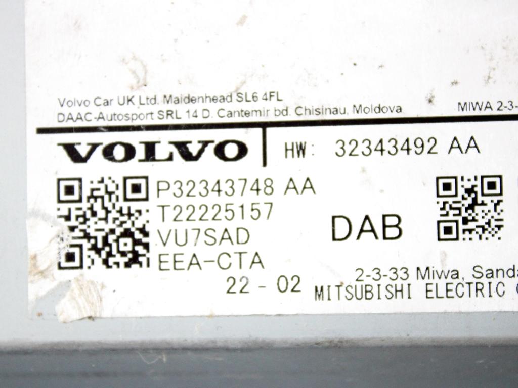 KRMILNA ENOTA NAVIGACIJSKE ENOTE OEM N. 32343748 ORIGINAL REZERVNI DEL VOLVO XC40 536 R (DAL 2022)BENZINA LETNIK 2022