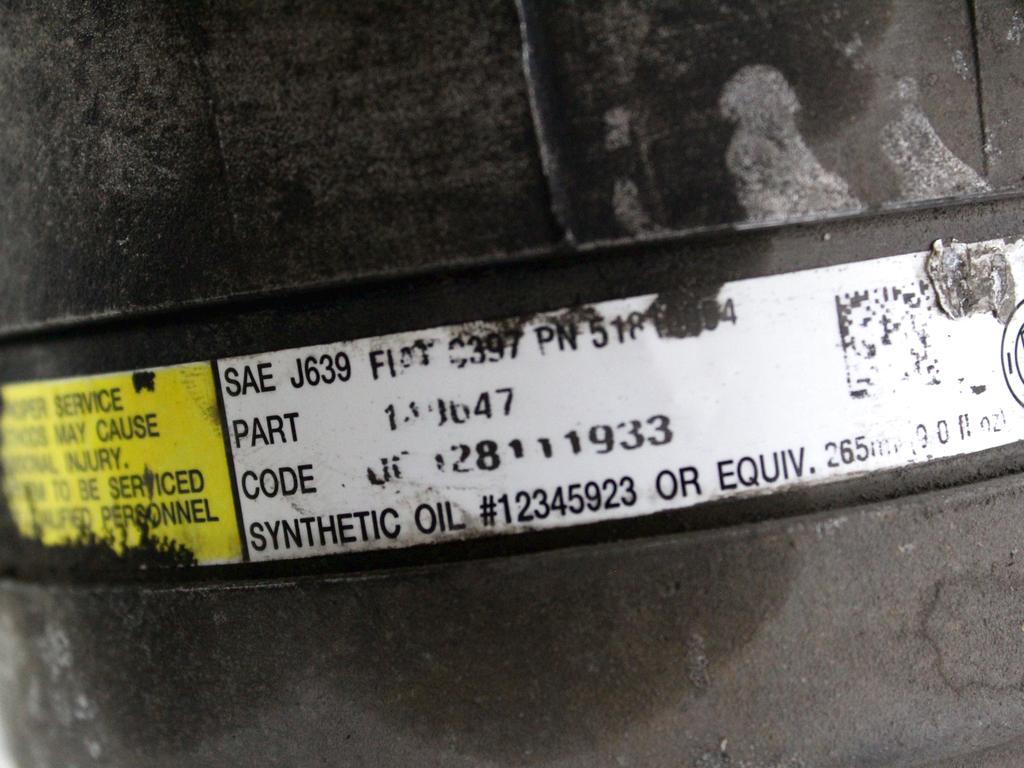 KOMPRESOR KLIME  OEM N. 51810094 ORIGINAL REZERVNI DEL FIAT MULTIPLA 186 R (2004 - 2010) BENZINA/METANO LETNIK 2009