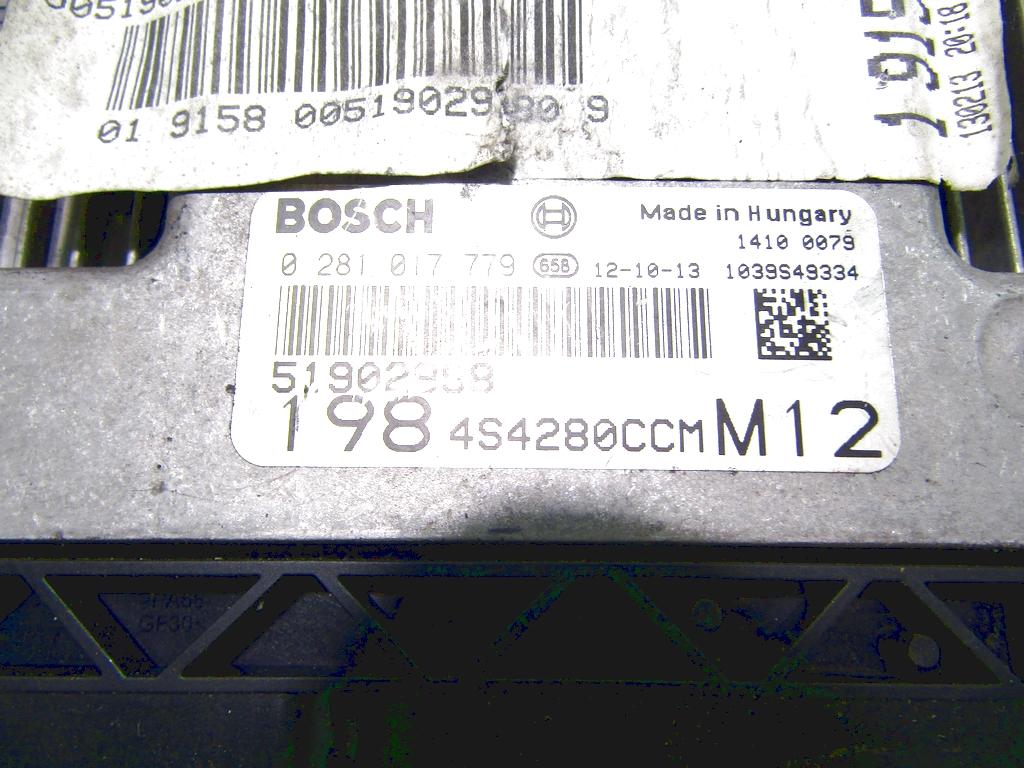 OSNOVNA KRMILNA ENOTA DDE / MODUL ZA VBRIZGAVANJE OEM N. 51902998 ORIGINAL REZERVNI DEL FIAT BRAVO 198 R (2010 - 2014) DIESEL LETNIK 2013