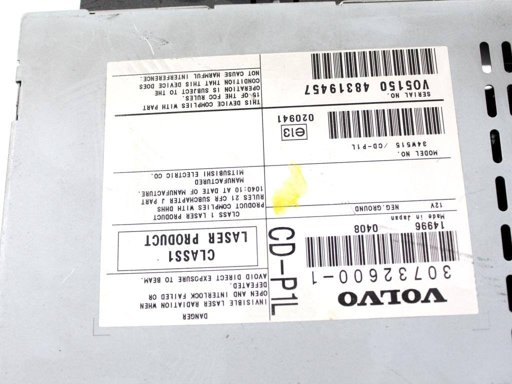 RADIO CD / OJACEVALNIK / IMETNIK HIFI OEM N. 30732600 ORIGINAL REZERVNI DEL VOLVO V50 545 (2004 - 05/2007) DIESEL LETNIK 2004