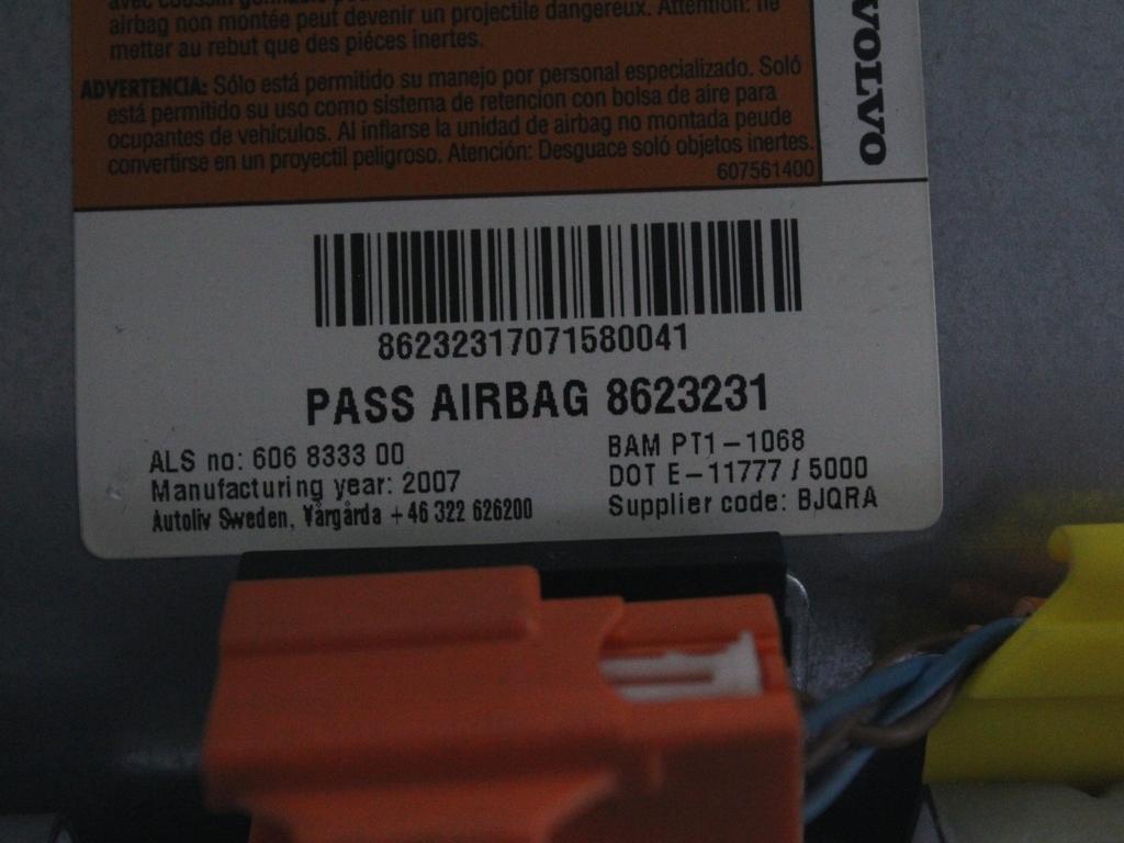 AIRBAG SOPOTNIK OEM N. 8623231 ORIGINAL REZERVNI DEL VOLVO XC90 275 MK1 (2002 - 2014)DIESEL LETNIK 2008