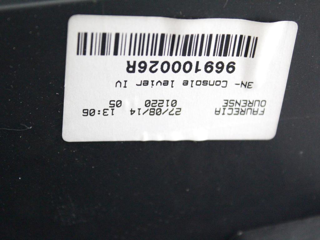 PLASTIKA MED SEDEZI BREZ NASLONJALA ROK OEM N. 969100026R ORIGINAL REZERVNI DEL RENAULT MEGANE MK3 BZ0/1 B3 DZ0/1 KZ0/1 BER/SPORTOUR/ESTATE (2009 - 2015) DIESEL LETNIK 2014