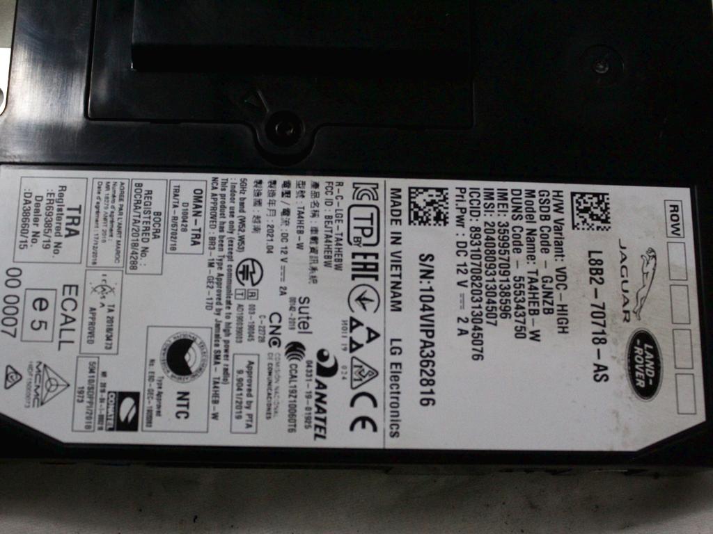 RAZNE KRMILNE ENOTE  OEM N. L8B2-70718-AS ORIGINAL REZERVNI DEL LAND ROVER RANGE ROVER EVOQUE L551 (DAL 2019)IBRIDO (ELETTRICO-DIESEL)   LETNIK 2021