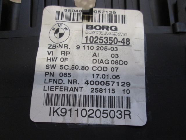 KILOMETER STEVEC OEM N. 62109283807 ORIGINAL REZERVNI DEL BMW SERIE 3 BER/SW/COUPE/CABRIO E90/E91/E92/E93 (2005 -2009) DIESEL LETNIK 2006