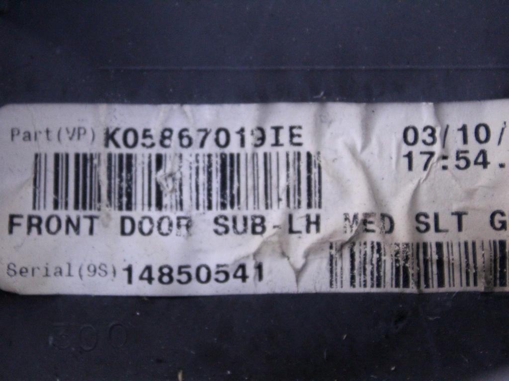NOTRANJA OBLOGA SPREDNJIH VRAT OEM N. PNASPJPGRANDCHEROKEEWHMK3SV5P ORIGINAL REZERVNI DEL JEEP GRAND CHEROKEE WH WK MK3 (05/2005-08/2008) DIESEL LETNIK 2007