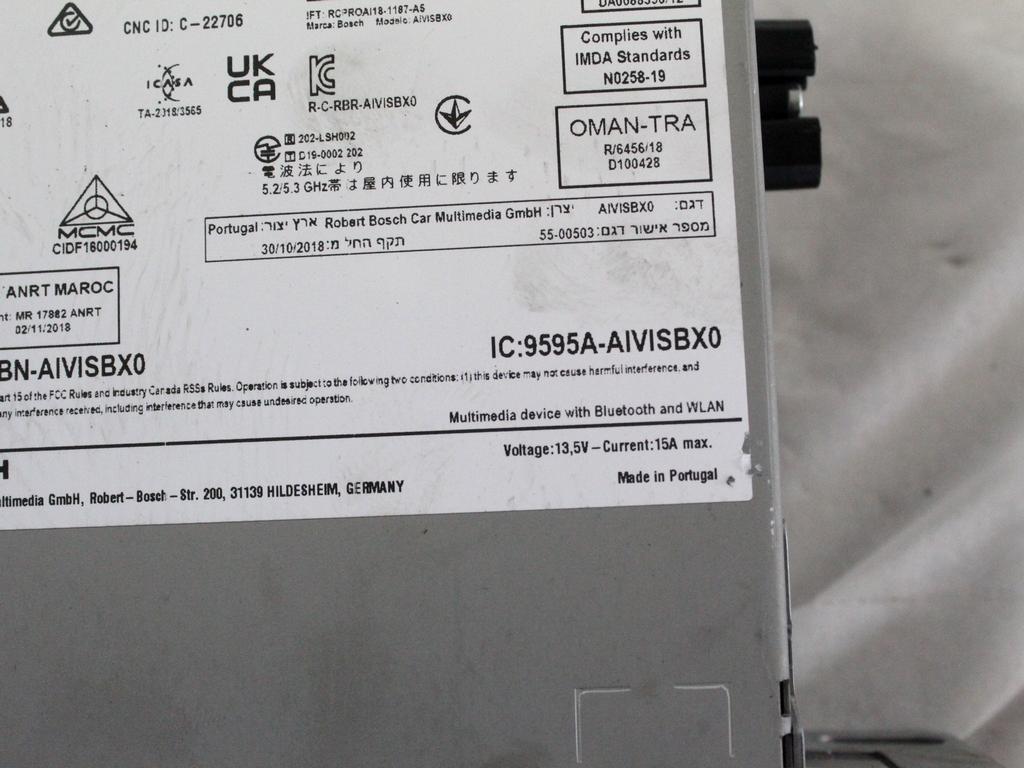 REZERVNI DELI, RADIJSKO-NAVIGACIJSKE NAPRAVE OEM N. 259159519R ORIGINAL REZERVNI DEL RENAULT CLIO B7 SCE MK5 (DAL 2019)IBRIDO (ELETRICO-BENZINA) LETNIK 2022