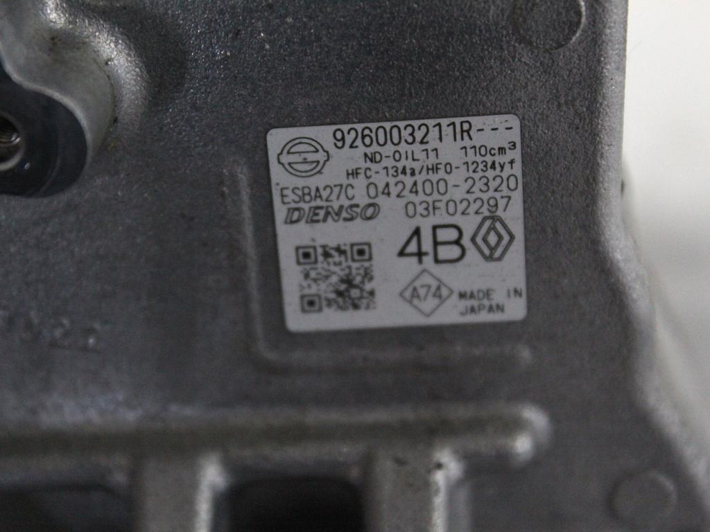 KOMPRESOR KLIME  OEM N. 926003211R ORIGINAL REZERVNI DEL RENAULT CLIO B7 SCE MK5 (DAL 2019)IBRIDO (ELETRICO-BENZINA) LETNIK 2022