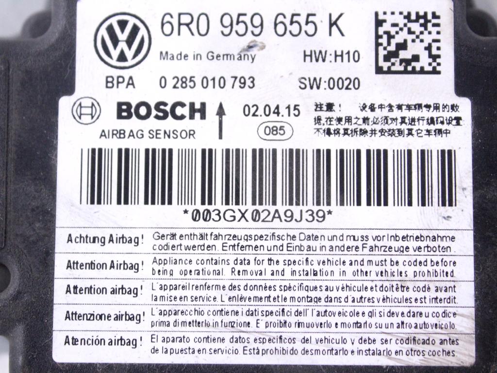 10 CENTRALINE AIRBAG USATE NON FUNZIONANTI DA RICODIFICARE 1T0909605E 1C0909605K 6R0959655K 1K0909605AE 6Q0909605AD 1K0909605AE 6R0959655K 4F0959655B 1C0909605 8K0959655B 0285010793 