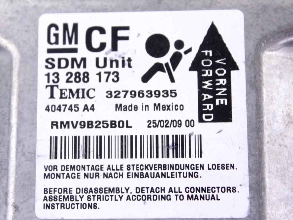 10 CENTRALINE AIRBAG USATE NON FUNZIONANTI DA RICODIFICARE 13283820 13576859 13582437 13367444 13288173 13288173 13582437 13595562 13589413 13288176 