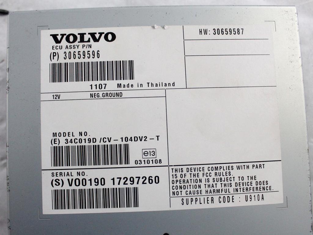 30659596 AMPLIFICATORE AUDIO VOLVO V70 SW 2.0 D 120KW AUT 5P (2011) RICAMBIO USATO