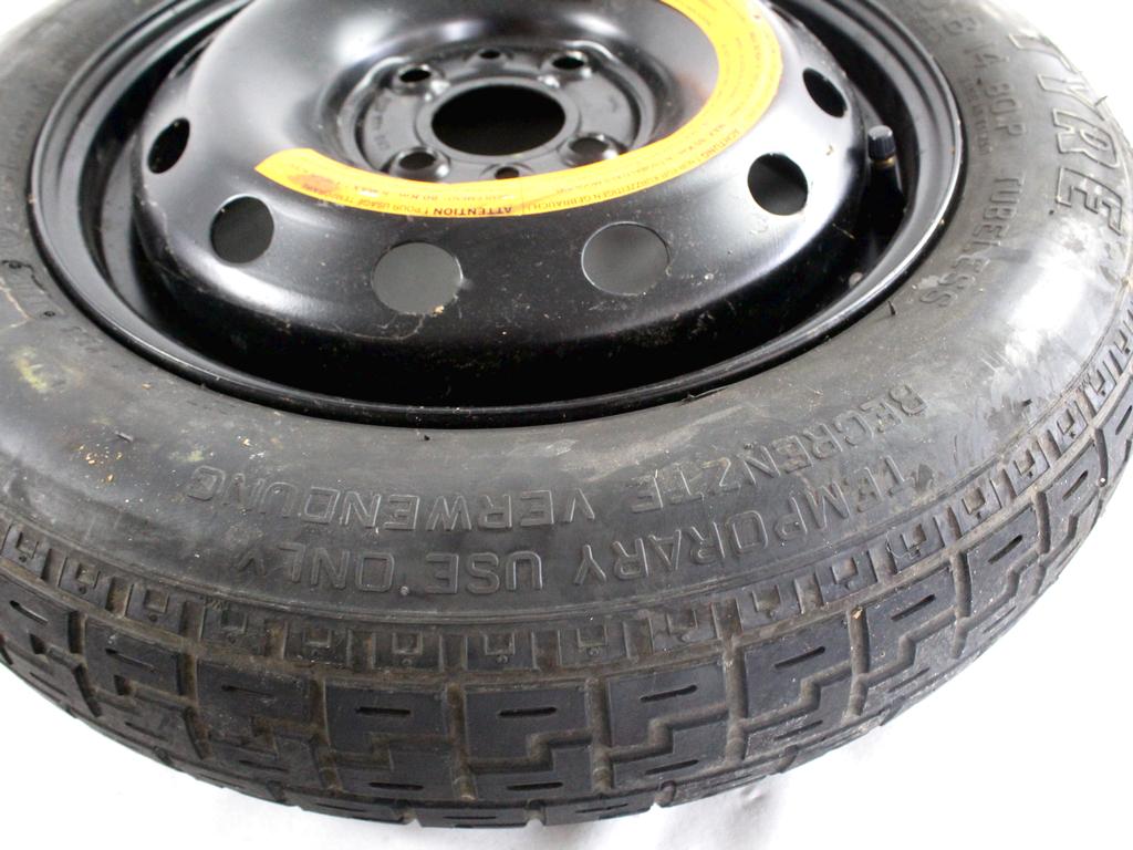 46531876 RUOTINO DI SCORTA PIRELLI 135/80 B14 80P FIAT PUNTO 1.2 B 59KW 5M 3P (2003) RICAMBIO USATO CON CERCHIO IN FERRO DA 14 POLLICI 4 FORI 4,00BX14H ET43 INTERASSE 4X98 