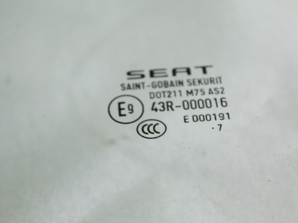 5F4845201A VETRO SCENDENTE PORTA ANTERIORE SINISTRA SEAT LEON 1.6 D 85KW 5M 5P (2017) RICAMBIO USATO