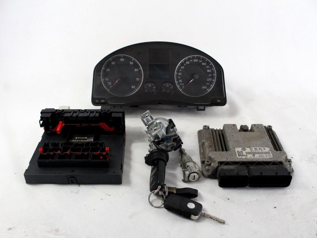 03C906056CB KIT ACCENSIONE AVVIAMENTO VOLKSWAGEN GOLF 5 1.6 B 85KW 6M 3P (2005) RICAMBIO USATO CON CENTRALINA MOTORE, QUADRO STRUMENTI, BLOCCHETTI ACCENSIONE APERTURA CON DOPPIA CHIAVE 0261S02150 1K0905851B 1K0937049N 1K0920861L