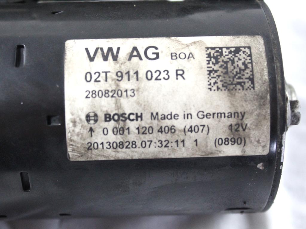 02T911023R MOTORINO AVVIAMENTO VOLKSWAGEN POLO 1.2 B 44KW 5M 5P (2013) RICAMBIO USATO 0001120406