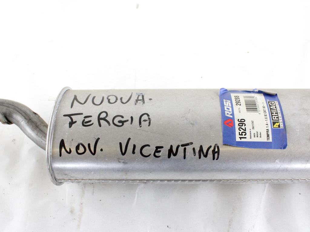 7675678 SILENZIATORE TERMINALE POSTERIORE DI SCARICO FIAT TEMPRA 1.4 B 51KW (1991) RICAMBIO NUOVO