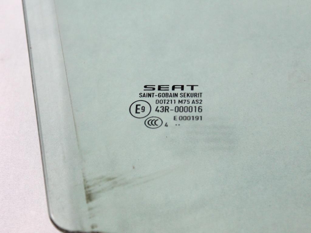 5F4845202A VETRO SCENDENTE PORTA ANTERIORE DESTRA SEAT LEON ST SW 1.4 M 81KW 6M 5P (2015) RICAMBIO USATO