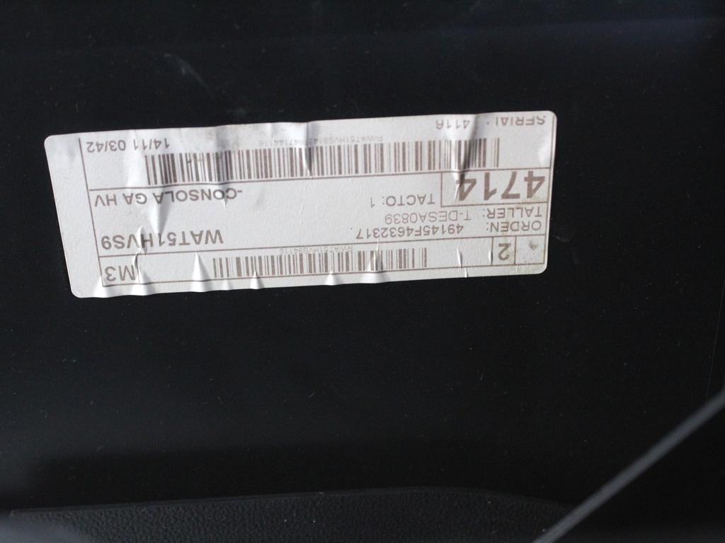 5F0863243 TUNNEL CENTRALE CON BRACCIOLO SEAT LEON ST SW 1.4 M 81KW 6M 5P (2015) RICAMBIO USATO