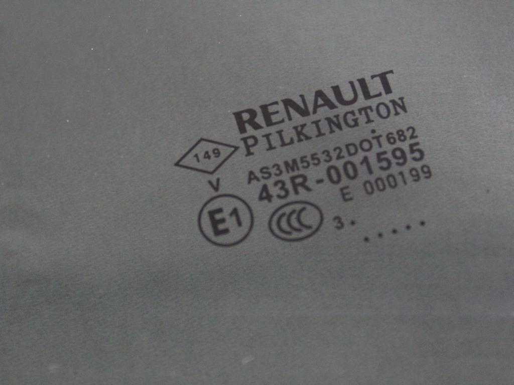 823010692R VETRO SCENDENTE PORTA POSTERIORE SINISTRA OSCURATO RENAULT CAPTUR 1.5 D 66KW 5M 5P (2014) RICAMBIO USATO