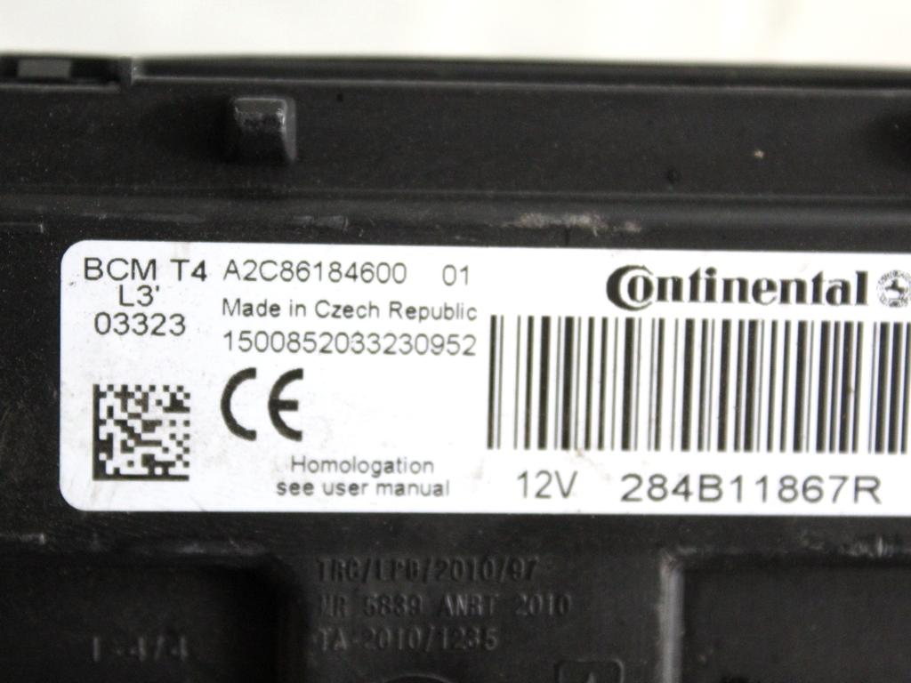 284B11867R CENTRALINA BODY COMPUTER RENAULT CLIO SW 1.5 D 55KW 5M 5P (2014) RICAMBIO USATO