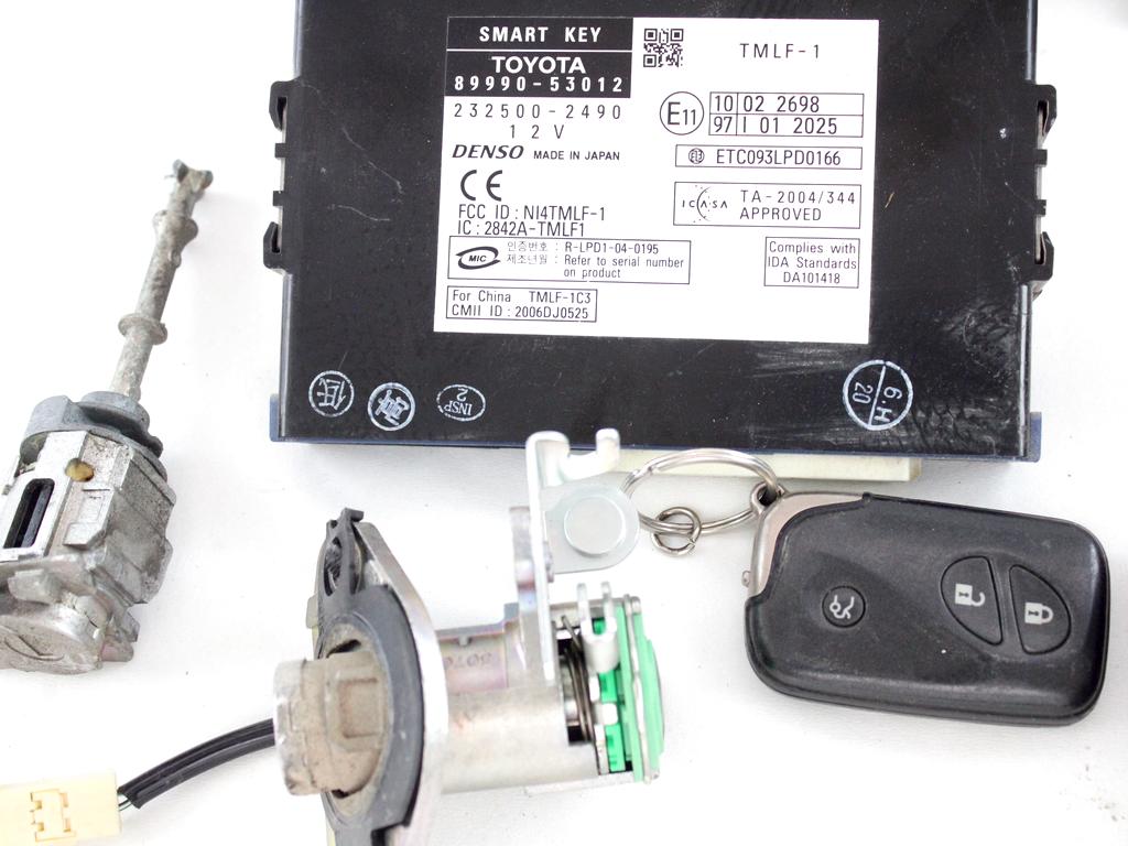 89661-53700 KIT ACCENSIONE AVVIAMENTO LEXUS IS II E2 220D 2.2D 130KW 6M 5P (2006) RICAMBIO USATO CON CENTRALINA MOTORE, BLOCCHETTI ACCENSIONE APERTURA CON CHIAVE 89740-53051 89670-53030 82730-53050  