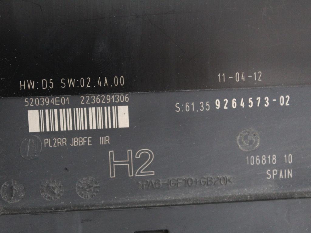 61359264573 CENTRALINA BODY COMPUTER BMW X1 E84 18D 2.0 D 105KW 6M 5P (2012) RICAMBIO USATO 