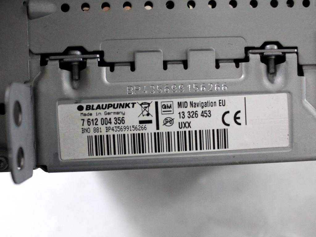 13326453 AUTORADIO CON SISTEMA DI NAVIGAZIONE SATELLITARE OPEL INSIGNIA A SW 2.0 D 118KW 6M 5P (2009) RICAMBIO USATO 7612004356