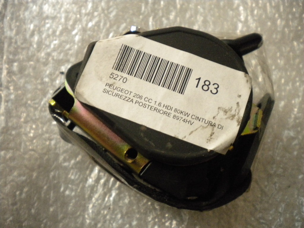 VARNOSTNI PAS OEM N. 8974HV  ORIGINAL REZERVNI DEL PEUGEOT 206 / 206 CC 2A/C 2D 2E/K R (2003 - 10/2008) DIESEL LETNIK 2005