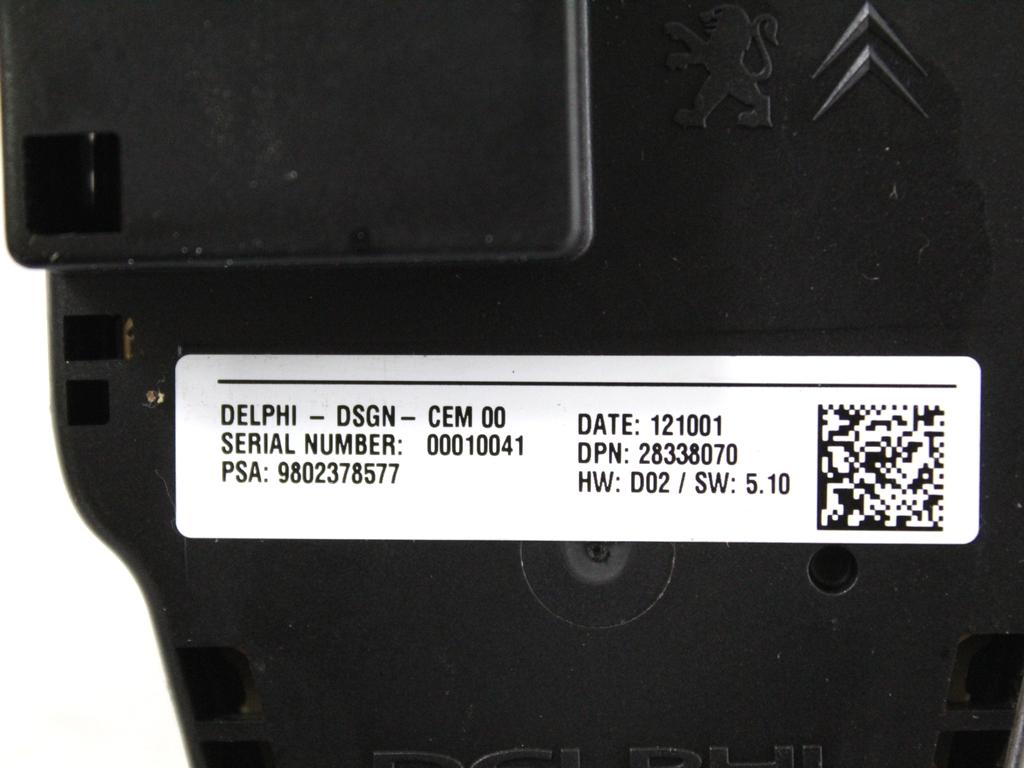 9802378577 GRUPPO DI COMANDO PAD SISTEMA DI NAVIGAZIONE SATELLITARE PEUGEOT 508 SW 2.0 D 103KW 6M 5P (2012) RICAMBIO USATO