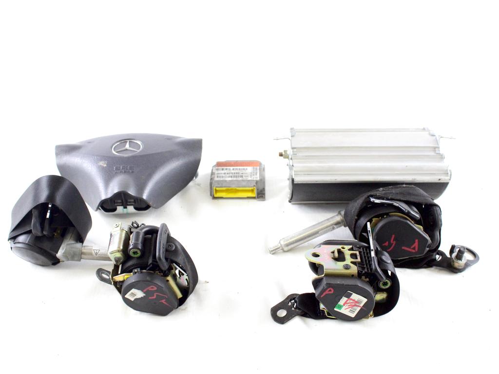 0018203126 KIT AIRBAG MERCEDES CLASSE A 160 W168 LUNGA 1.6 B 75KW 5M 5P (2003) RICAMBIO USATO CON CENTRALINA AIRBAG, AIRBAG VOLANTE, AIRBAG PASSEGGERO, PRETENSIONATORI CINTURE DI SICUREZZA 1684600298 1688600805