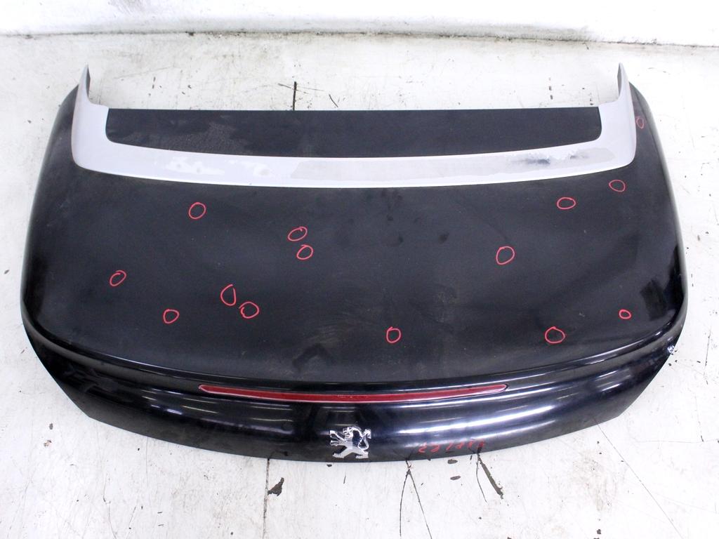 9800118280 PORTELLONE COFANO POSTERIORE BAULE PEUGEOT 207 CC 1.6 B 88KW 5M 2P (2008) RICAMBIO USATO GRANDINATO E SCROSTATO