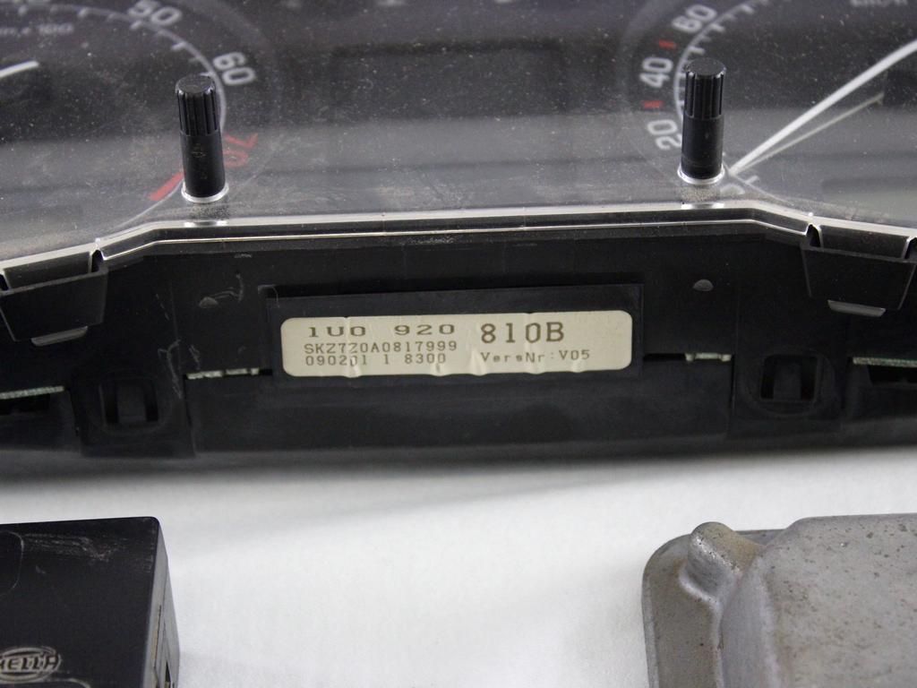 06A906018GR KIT ACCENSIONE AVVIAMENTO SKODA OCTAVIA SW 2.0 B 85KW 5M 5P (2001) RICAMBIO USATO CON CENTRALINA MOTORE, QUADRO STRUMENTI CONATCHILOMETRI, BLOCCHETTI ACCENSIONE APERTURA 1U0920810B 1J0959799AH