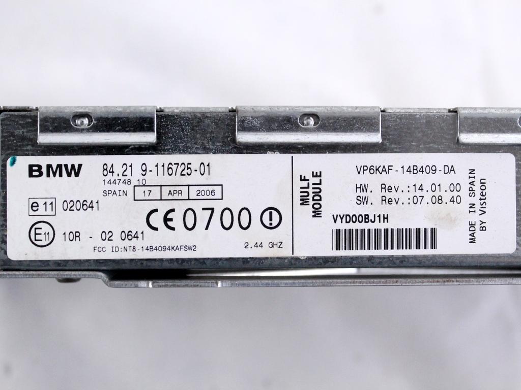 84219116725 CENTRALINA MODULO TELEFONO BLUETOOTH BMW SERIE 5 520D E61 SW RHD 2.0 D 120KW 6M 5P (2006) RICAMBIO USATO