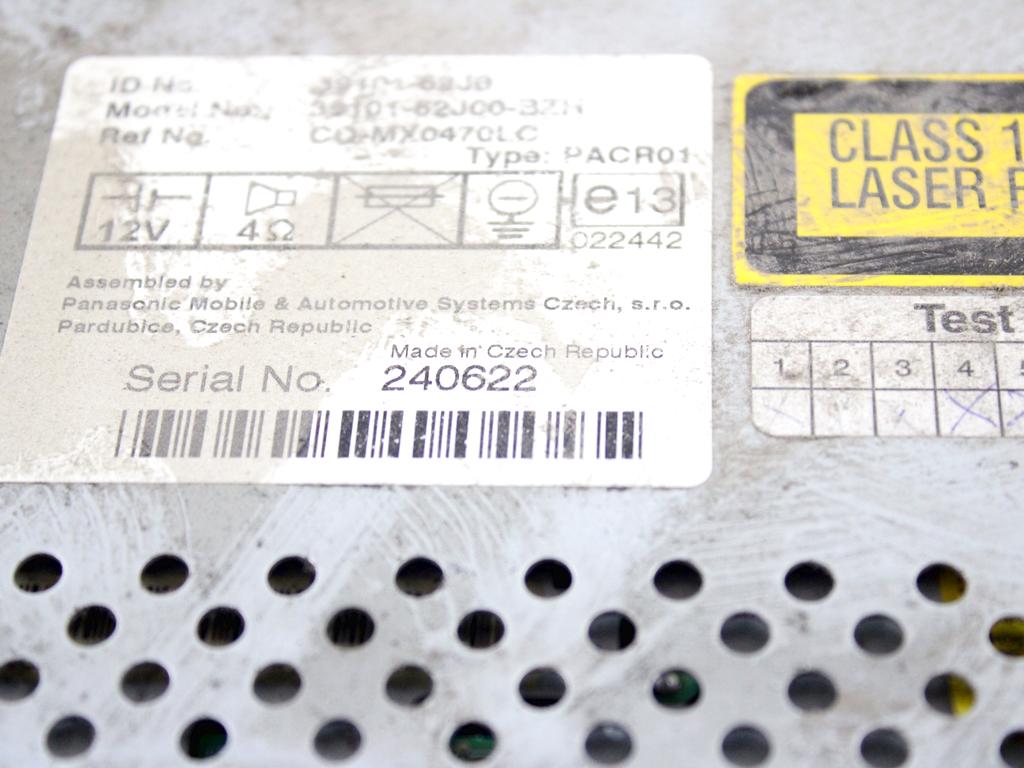 39101-62J00 AUTORADIO SUZUKI SWIFT 1.3 D 51KW 5M 5P (2006) RICAMBIO USATO (NON FORNIAMO CODICE AUTORADIO, MA SOLO NUMERO DI TELAIO VEICOLO)