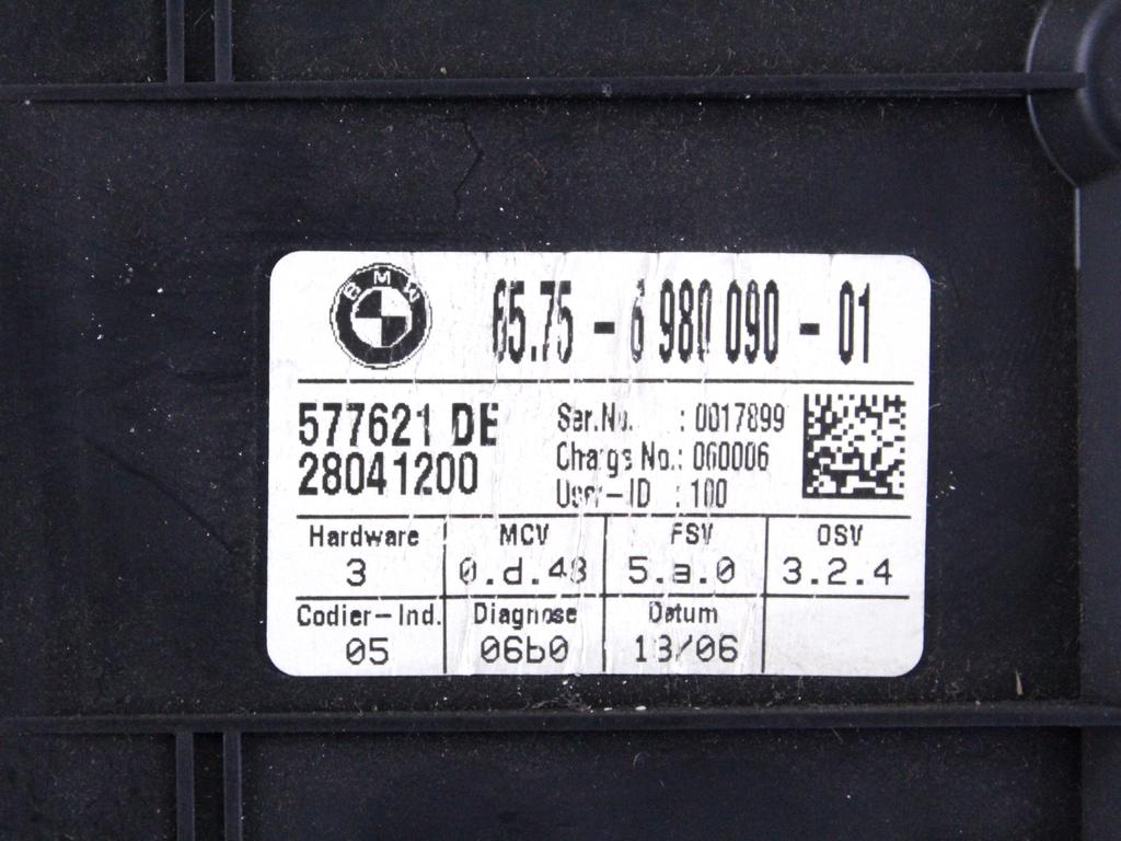 65756980090 CENTRALINA MODULO ALLARME ULTRASUONI BMW SERIE 5 520D E61 SW RHD 2.0 D 120KW 6M 5P (2006) RICAMBIO USATO