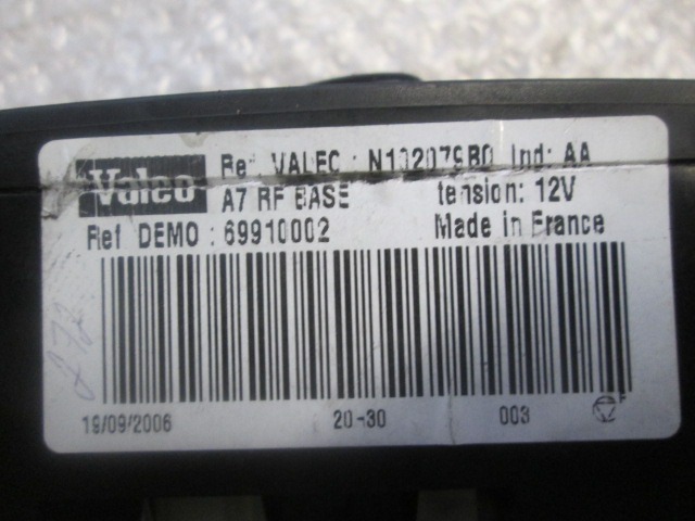 NADZOR KLIMATSKE NAPRAVE OEM N. 69910002 ORIGINAL REZERVNI DEL PEUGEOT 207 / 207 CC WA WC WD WK (2006 - 05/2009) BENZINA LETNIK 2006