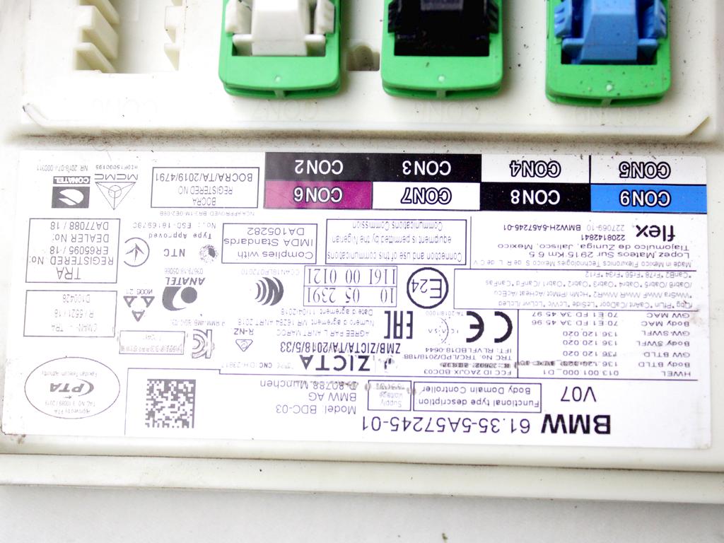 61355A57245 CENTRALINA BODY COMPUTER BMW X6 G06 XDRIVE 40D MILD-HYBRID 4X4 3.0 I 250KW 5P AUT RICAMBIO USATO