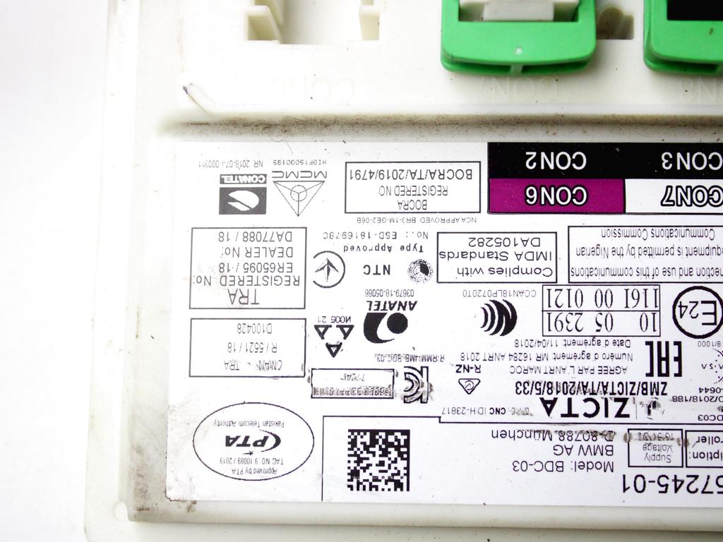 61355A57245 CENTRALINA BODY COMPUTER BMW X6 G06 XDRIVE 40D MILD-HYBRID 4X4 3.0 I 250KW 5P AUT RICAMBIO USATO