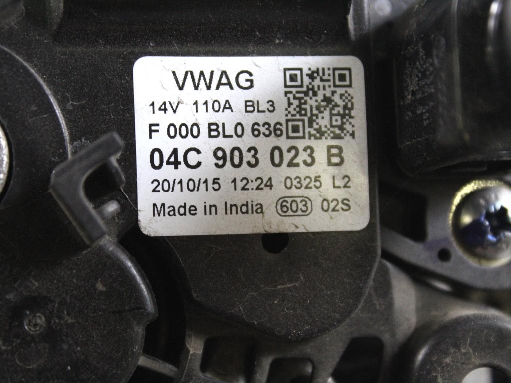 04C903023B ALTERNATORE SEAT MII 1.0 B 44KW 5M 5P (2016) RICAMBIO USATO F000BL0636