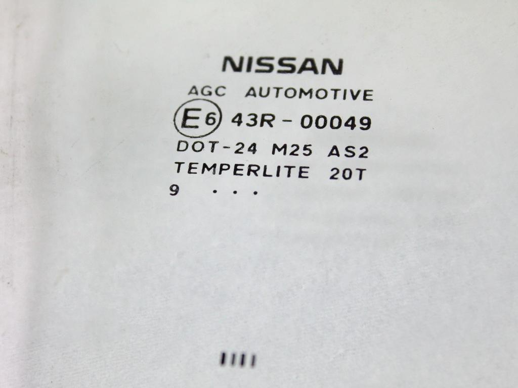 80300EY10A VETRO SCENDENTE PORTA ANTERIORE DESTRA NISSAN QASHQAI +2 2.0 D 4X4 110KW AUT 5P (2010) RICAMBIO USATO 